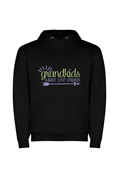 iLovePrints Grandkids: Life's Grand Finale Φούτερ με κουκούλα σε χρώμα Μαύρο