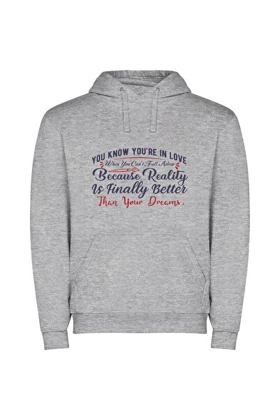 iLovePrints Dreams Turned Reality Φούτερ με κουκούλα σε χρώμα Γκρι