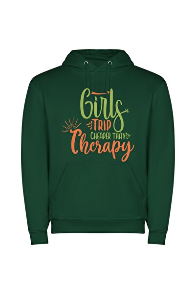 iLovePrints Budget Bliss: Girls Roadtrip Φούτερ με κουκούλα σε χρώμα Πράσινο