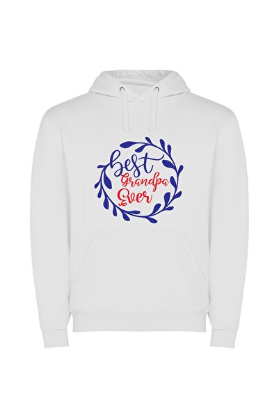 iLovePrints Grandpa's Prideful Wreath Φούτερ με κουκούλα σε χρώμα Λευκό