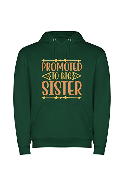 iLovePrints Sisters' Joyful Bond Φούτερ με κουκούλα σε χρώμα Πράσινο