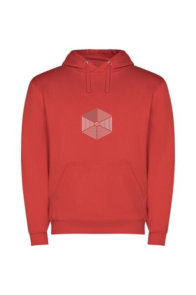 iLovePrints Monochrome Symmetrical Minimalism Φούτερ με κουκούλα σε χρώμα Κόκ...