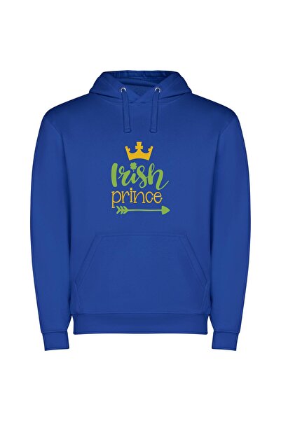 iLovePrints Crowned Irish YouTube Prince Φούτερ με κουκούλα σε χρώμα Μπλε