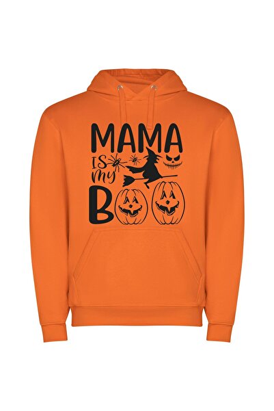 iLovePrints Mama's Boo: Spooktacular Pumpkins! Φούτερ με κουκούλα σε χρώμα Πο...
