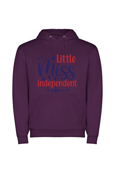 iLovePrints Little Miss Indepence Spark Φούτερ με κουκούλα σε χρώμα Μωβ
