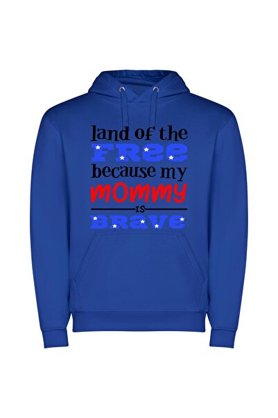 iLovePrints Brave, Patriotic Mommy: Freedom Φούτερ με κουκούλα σε χρώμα Μπλε