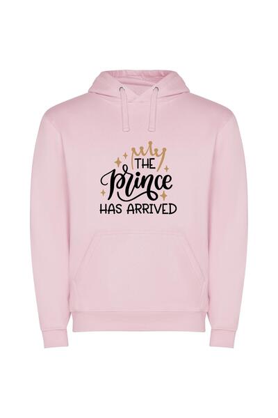 iLovePrints Regal Arrival: The Prince Φούτερ με κουκούλα σε χρώμα Ροζ