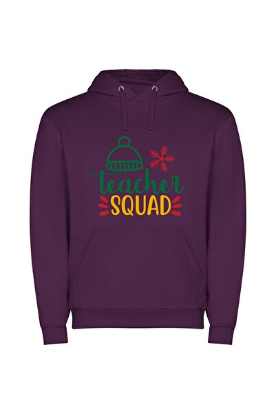 iLovePrints Charming Snowflake Teacher Squad Φούτερ με κουκούλα σε χρώμα Μωβ