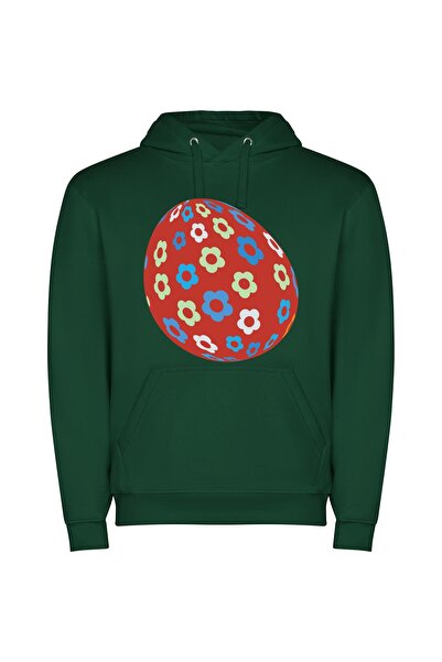 iLovePrints Floral Gemstone Easter Egg Φούτερ με κουκούλα σε χρώμα Πράσινο