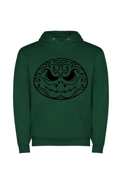 iLovePrints Monochrome Skeleton Symmetry Φούτερ με κουκούλα σε χρώμα Πράσινο