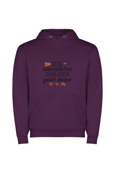 iLovePrints Mind's Odyssey: Seek Ventures Φούτερ με κουκούλα σε χρώμα Μωβ