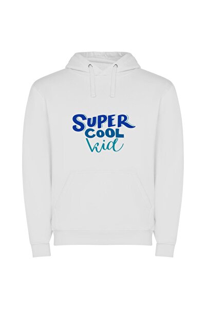 iLovePrints Ultra Cool Kid Art Φούτερ με κουκούλα σε χρώμα Λευκό