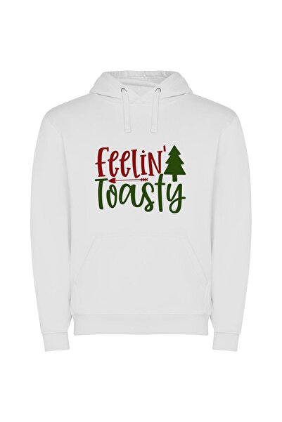 iLovePrints Toasty Deliciousness Φούτερ με κουκούλα σε χρώμα Λευκό