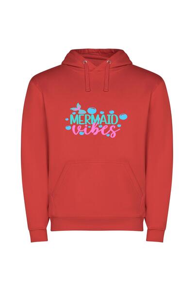 iLovePrints Enchanting Aquatic Auras Φούτερ με κουκούλα σε χρώμα Κόκκινο