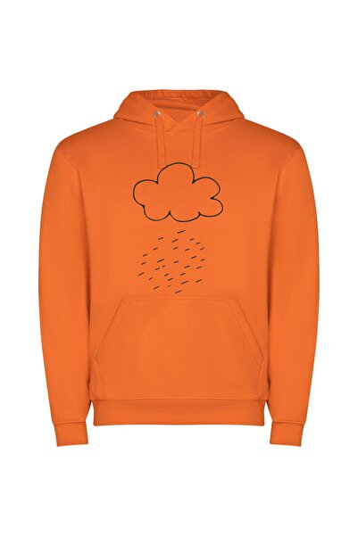 iLovePrints Torrential Rainstorm Envelopes Φούτερ με κουκούλα σε χρώμα Πορτοκαλί