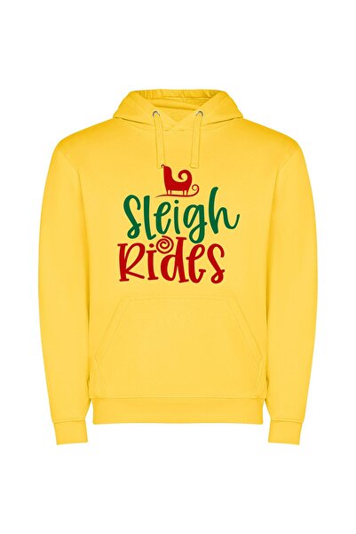 iLovePrints Merry Sleigh inspired elegance Φούτερ με κουκούλα σε χρώμα Κίτρινο
