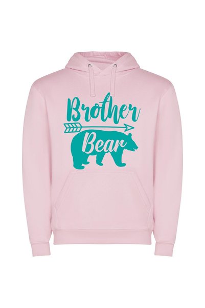 iLovePrints Bold Brotherhood Vibes Φούτερ με κουκούλα σε χρώμα Ροζ