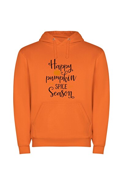 iLovePrints Seasonal Happiness Delight Φούτερ με κουκούλα σε χρώμα Πορτοκαλί