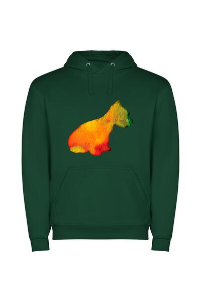 iLovePrints Flaming Corgi: Digital Masterpiece Φούτερ με κουκούλα σε χρώμα Πρ...