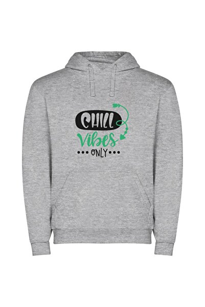 iLovePrints Cool Vibes Only Φούτερ με κουκούλα σε χρώμα Γκρι