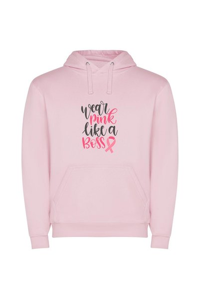 iLovePrints Pink Power Boss Φούτερ με κουκούλα σε χρώμα Ροζ