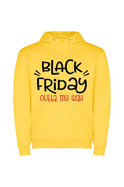 iLovePrints Fierce Black Friday Fashion Φούτερ με κουκούλα σε χρώμα Κίτρινο