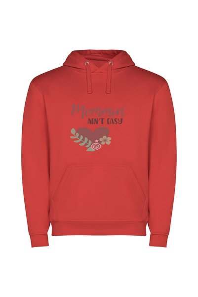 iLovePrints Heartfelt Love Blooms: AR Φούτερ με κουκούλα σε χρώμα Κόκκινο