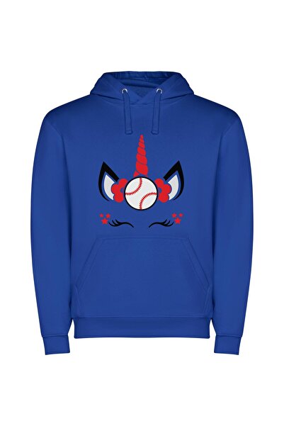 iLovePrints Enchanted Sports Team Mascot Φούτερ με κουκούλα σε χρώμα Μπλε