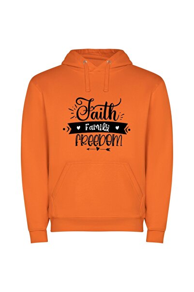 iLovePrints Monochrome Essence: Faith, Family, Freedom Φούτερ με κουκούλα σε ...