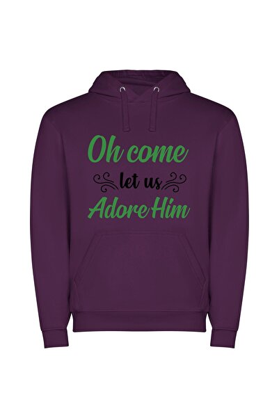 iLovePrints Effusive Warm Welcome: Him Φούτερ με κουκούλα σε χρώμα Μωβ