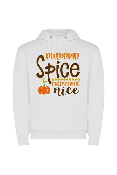 iLovePrints Pumpkin Spice Delights Φούτερ με κουκούλα σε χρώμα Λευκό