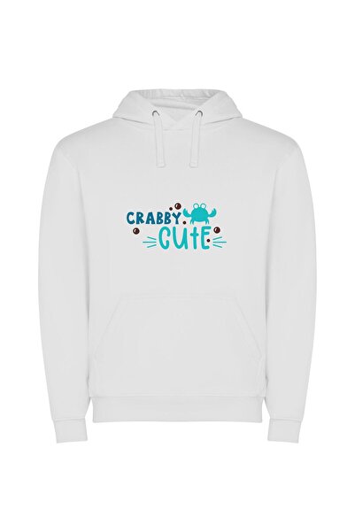 iLovePrints Crabcore Cutie Collection Φούτερ με κουκούλα σε χρώμα Λευκό