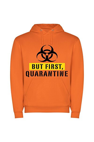 iLovePrints Biohazard Portrait Perplexes Φούτερ με κουκούλα σε χρώμα Πορτοκαλί