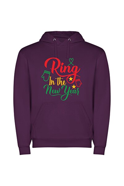 iLovePrints New Year's Eve Sparkle Φούτερ με κουκούλα σε χρώμα Μωβ