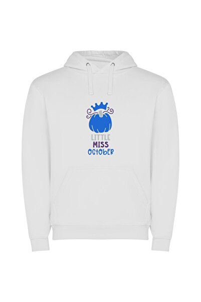 iLovePrints Regal October Reign Φούτερ με κουκούλα σε χρώμα Λευκό
