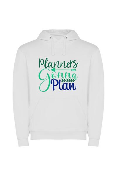 iLovePrints Colorful Planning Odyssey Φούτερ με κουκούλα σε χρώμα Λευκό