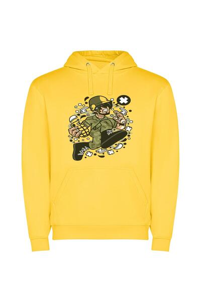 iLovePrints Skateboarding Guerrilla: Digital Vector War-Art Φούτερ με κουκούλ...