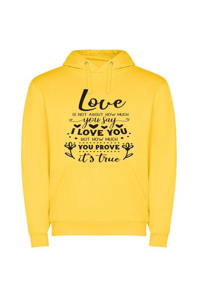 iLovePrints Pure Love's Silent Language Φούτερ με κουκούλα σε χρώμα Κίτρινο