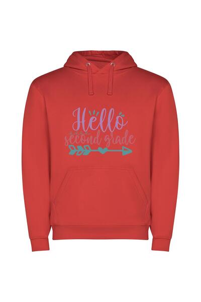 iLovePrints Charming Greetings: SVG Art Φούτερ με κουκούλα σε χρώμα Κόκκινο