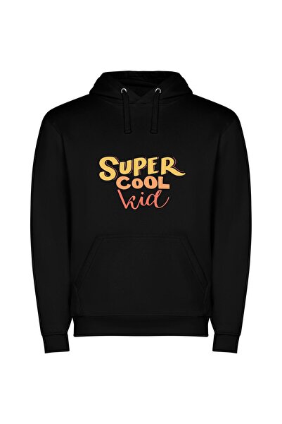 iLovePrints Ultra Cool Kid Art Φούτερ με κουκούλα σε χρώμα Μαύρο