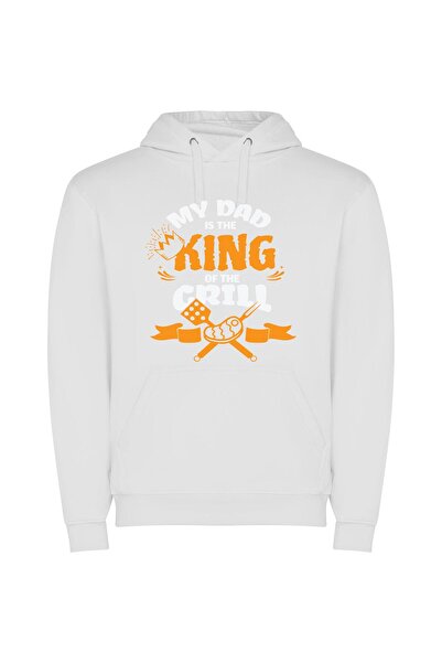 iLovePrints Grill Royalty Ready Feast Φούτερ με κουκούλα σε χρώμα Λευκό