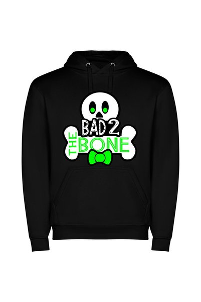 iLovePrints Bow-tied Badass Skull Φούτερ με κουκούλα σε χρώμα Μαύρο