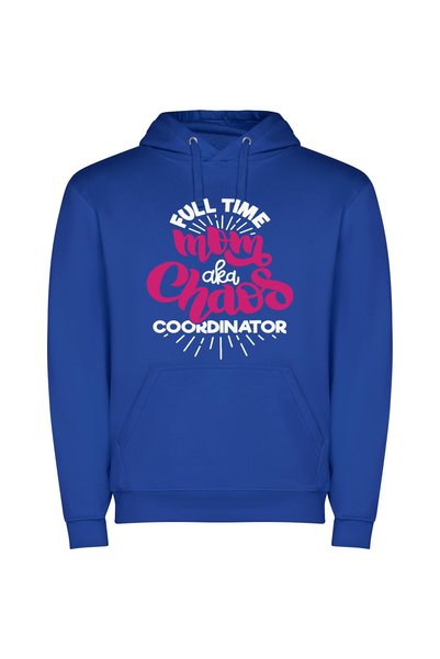 iLovePrints Mad Mom Chaos Explosion Φούτερ με κουκούλα σε χρώμα Μπλε