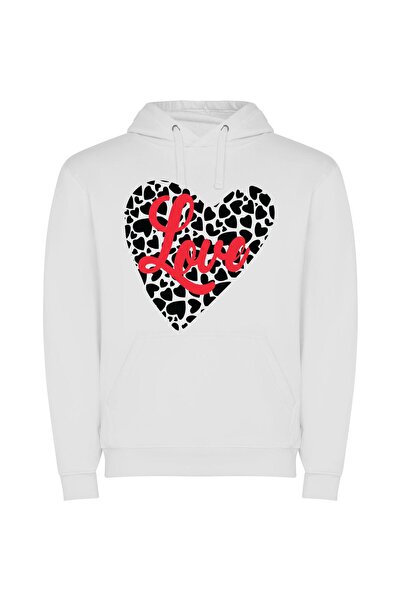 iLovePrints Love Canvas Creation Φούτερ με κουκούλα σε χρώμα Λευκό