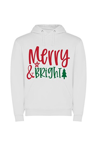 iLovePrints Vibrant Holiday Illumination Φούτερ με κουκούλα σε χρώμα Λευκό