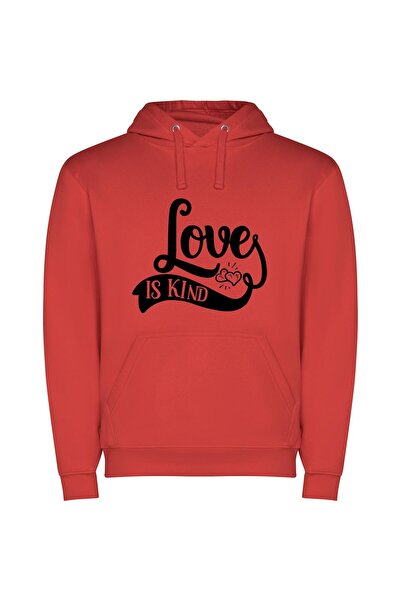 iLovePrints Infinite Love's Kind Features Φούτερ με κουκούλα σε χρώμα Κόκκινο