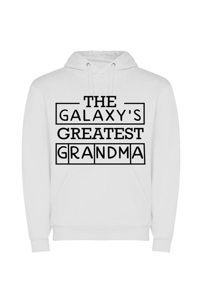 iLovePrints The Stellar Grandma Emblem Φούτερ με κουκούλα σε χρώμα Λευκό