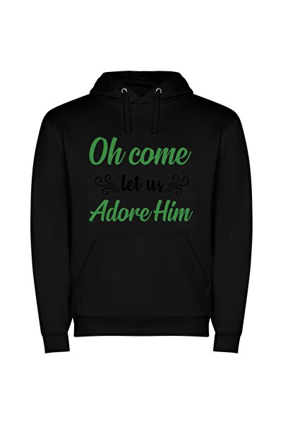 iLovePrints Effusive Warm Welcome: Him Φούτερ με κουκούλα σε χρώμα Μαύρο