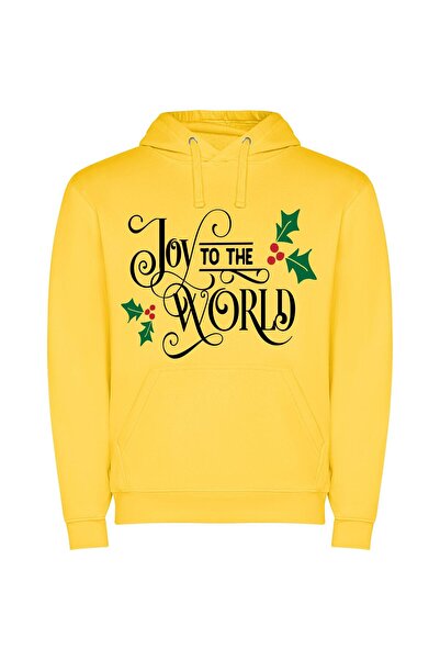 iLovePrints Holly Joy Sign: CotW Φούτερ με κουκούλα σε χρώμα Κίτρινο