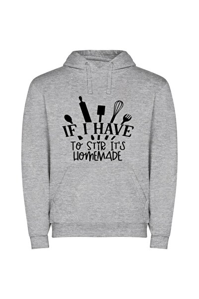 iLovePrints Artful Homemade: No Stir Φούτερ με κουκούλα σε χρώμα Γκρι